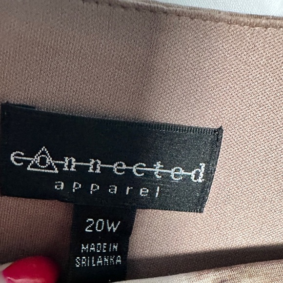 Connected Apparel Elegant Dress Faux Wrap Blurred Camo Print Knee Length - Picture 13 of 16